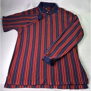 Vintage Dockers XL Rugby Polo Shirt Long Sleeve Striped‎ Made In USA